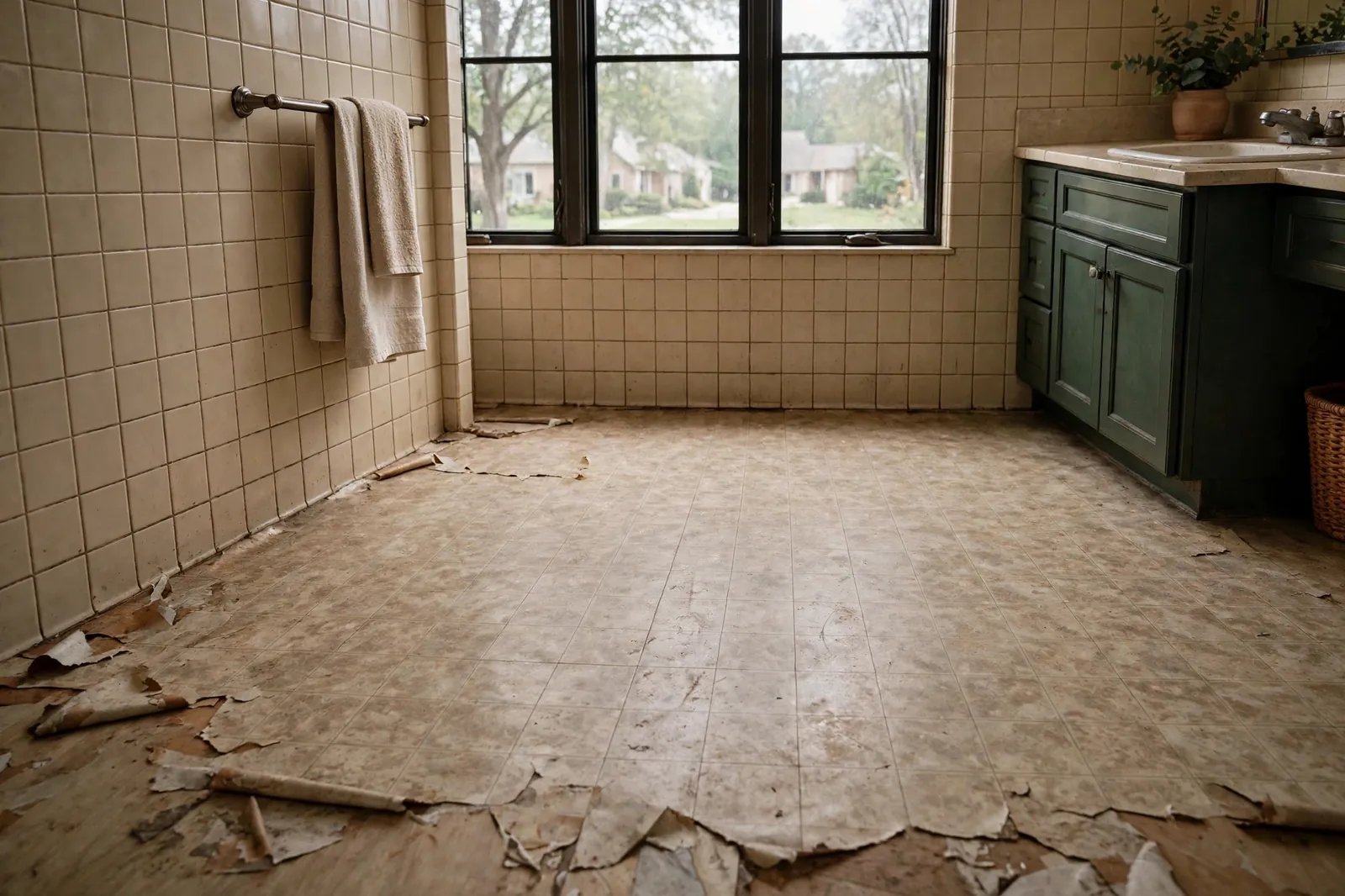 Before photo,  Flooring-Led Remodel in Pinefield, by Waldorf Bathroom Remodeling Company