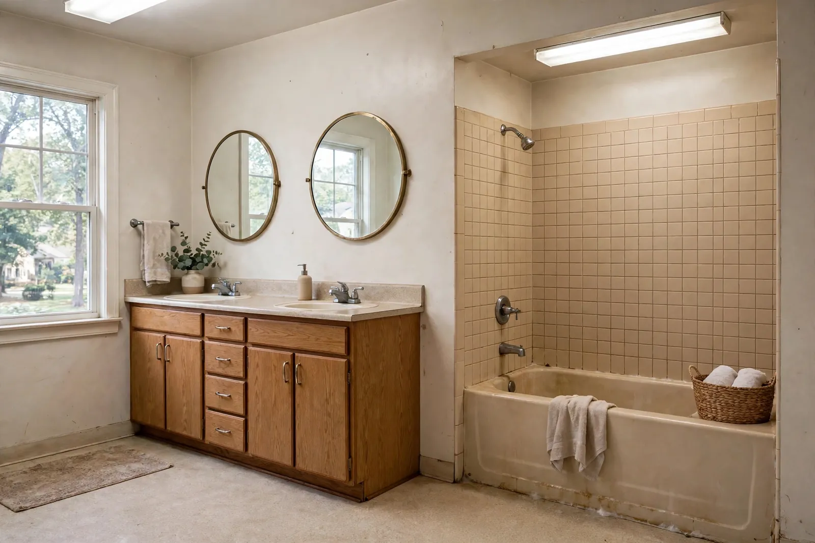Before photo,  Full Bathroom Remodel in St. Charles, by Waldorf Bathroom Remodeling Company