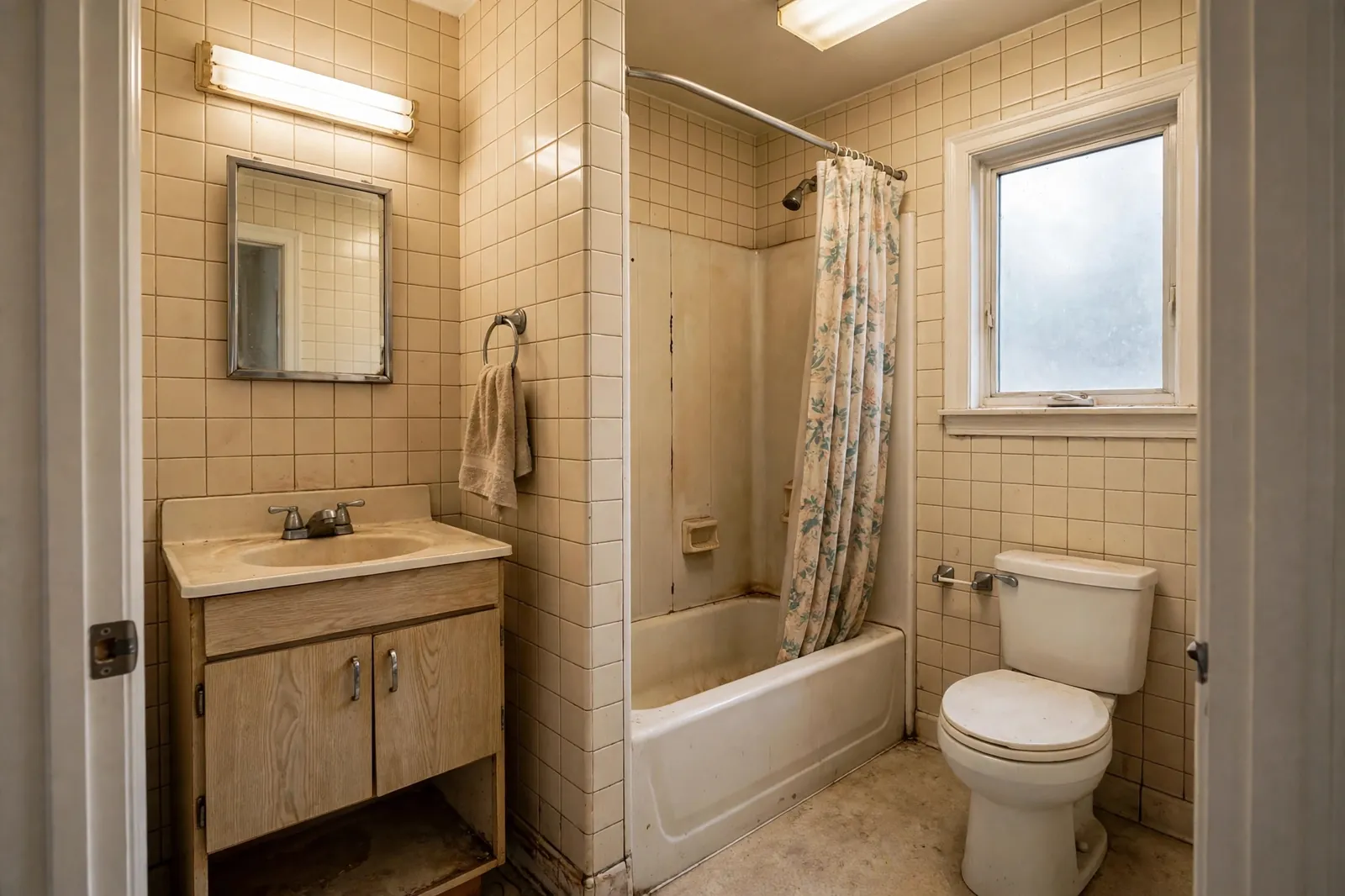 Before photo,  Small Bathroom Remodeling in Bannister, by Waldorf Bathroom Remodeling Company