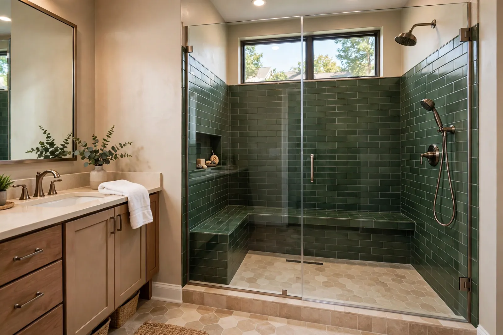 After photo, Tub to Shower Conversion in St. Charles, by Waldorf Bathroom Remodeling Company