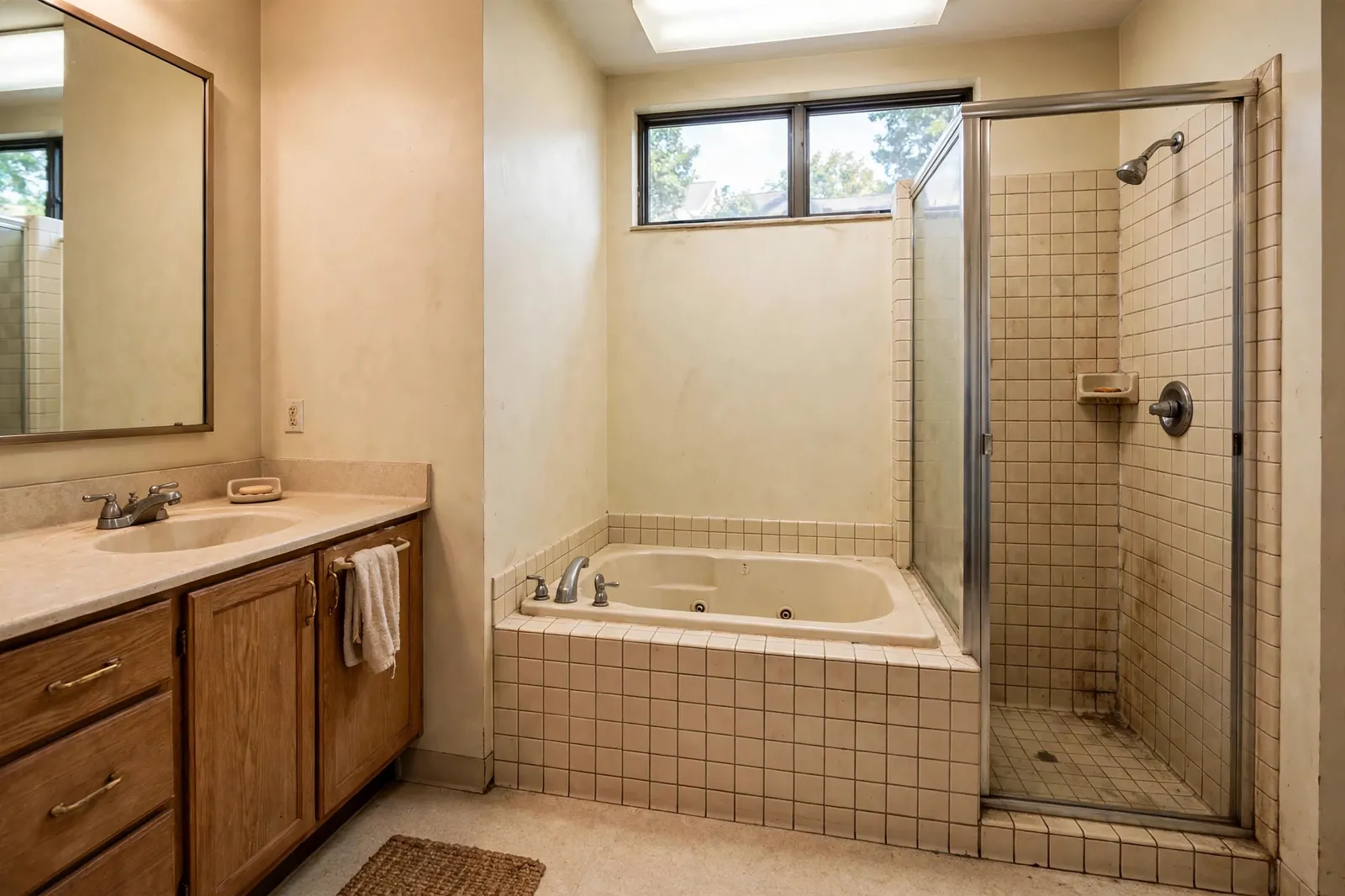 Before photo, Tub to Shower Conversion in St. Charles, by Waldorf Bathroom Remodeling Company